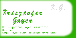 krisztofer gayer business card